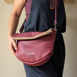 Shoulder bag: SALE - Mini Slouch - Raspberry Silver fittings