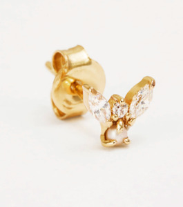Jewellery: Gold Angel Stud Earring