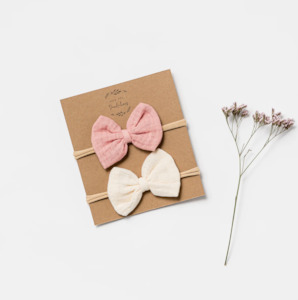 Little Darlings: Headband - Set of 2 - Pink + Milk
