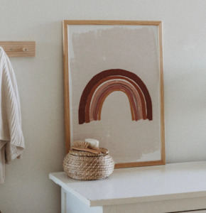Boho Rainbow Framed Print A4