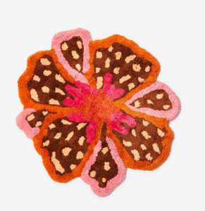Flower Bath Mat Pink