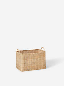 Rectangle Rattan Basket - Natural Brown