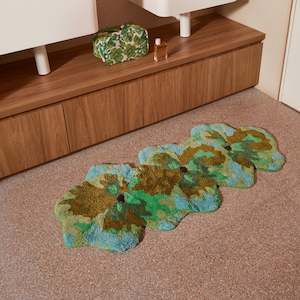 Pansy Green Wavy Bath Mat