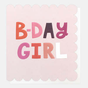 Cards: B Day Girl Scallop Pink Card
