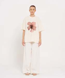 Burgundy Hibiscus Oversized Tee