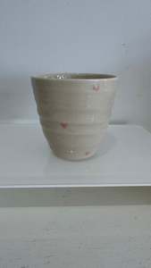 Dining: Heart Espresso Mug- Pink Hearts