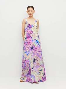 Womens Clothing: Violetta Dress - Lavender Mist Silk