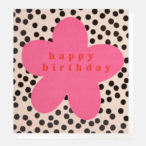 Happy Birthday Pink Flower Card