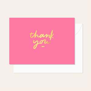 Cards: Thankyou Script Pink Card