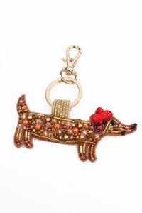 Accessories: French Sausage Dog beaded key ring or bag charm