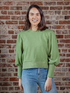 Sweater: Hailey Crop Sage