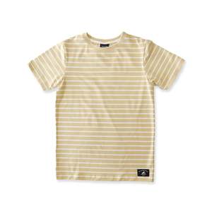 Classics: BOYS SS CLASSICS TEE - Gold White Stripe