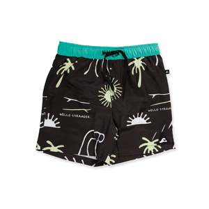 Boys Swimwear: OCEAN BOARD SHORT - Black Green