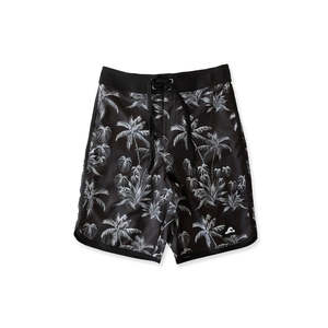 PALM TREES LONG BOARD SHORT - Black