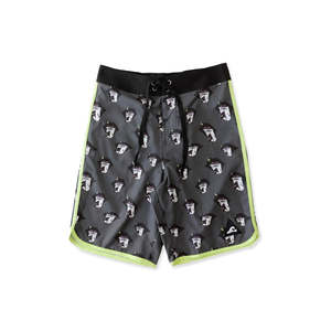 ALOHA TONGUE LONG BOARD SHORT - Black Lime