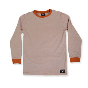Classics: BOYS LS CLASSICS TEE – Brown Stripe