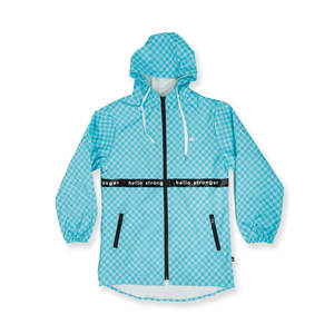 Girls Jackets: GIRLS RAINY DAYS JACKET – Turquoise Check