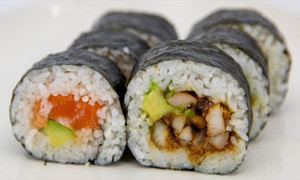 Products: teriyaki chicken sushi - 3pc + salmon sushi - 3pc Hello sushi Main