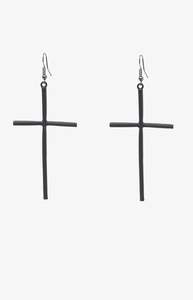 Black Cross Earring