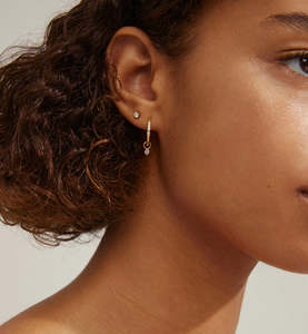 ELNA crystal earrings 2-in-1 set gold-plated