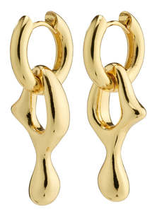 Wave recycled earrings, gold or silver plated