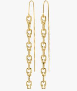 LIVE recycled chain earrings gold-plated