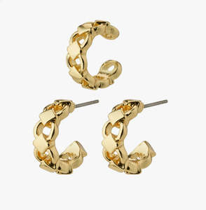 Pilgrim Jewellery: DESIREE recycled hoop and cuff earrings gold-plated