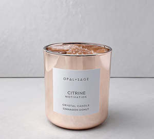 Opal Sage: CITRINE CRYSTAL CANDLE
