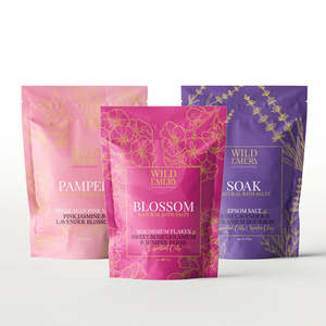 WILD EMERY INDULGENT NATURAL BATH SALTS THREE PACK