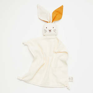 Over The Dandelions: Organic Muslin Bunny Lovey Milk with Saffron ears
