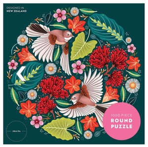 Chirpy Fantails Round Puzzle 1000pce