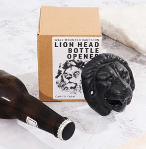Gifts For Him: LION HEAD WALL MOUNTED BOTTLE OPENER (CAST IRON)