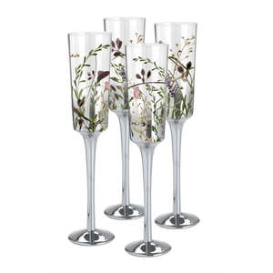 Gifts Under 100: Wildflower Champagne Flutes Set of 4