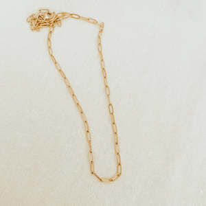 Large paper clip chain necklace