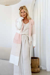 New: Pietra Longline Cardi- Natural Blush