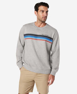Mens Midlayers: LINE UP CREW SWEAT, Grey Melange