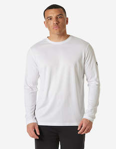 Mens Sun Protection: HH TECH CREW LS 2.0, White