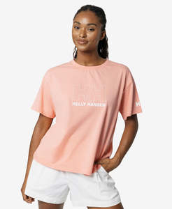 Women: W OUTLINE T-SHIRT, Coral Almond