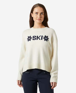 Womens Midlayers: W BLISS SKI KNIT SWEATER, Cream