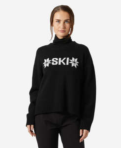 W BLISS SKI KNIT SWEATER, Black
