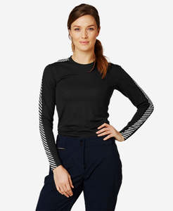 Womens Baselayers: W HH LIFA CREW, Black