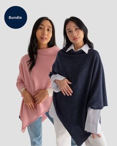Accessories: Two Wrap Bundle - Navy and Dusky Pink