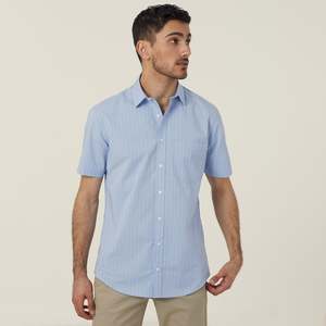 Mens Avignon Pinstripe Stretch Short Sleeve Shirt