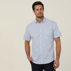 Shirts Mens: Mens Avignon Fine Block Stripe Stretch Short Sleeve Shirt