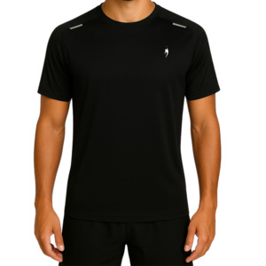 Men: Men's tennis round-neck - Black