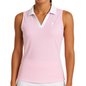 Women's tennis tank with collar - Pink