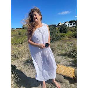 Sleeveless Indian Cotton Nightie- with beaded detailing