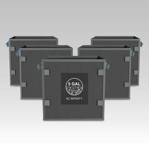 HEAVY DUTY SQUARE FABRIC POTS, 5 GALLON, 5-PACK