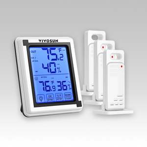 Electronic Instruments: VIVOSUN Wireless Thermometer and Hygrometer with 3 Remote Sensors