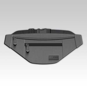 SMELL PROOF BELT BAG, GRAY, WITH 900D NYLON FABRIC AND CARBON FILTER LINING